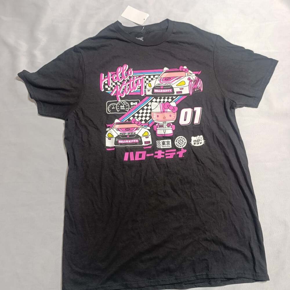 Hello Kitty Tokyo Speed T-Shirt Size M Black Graphic Tee